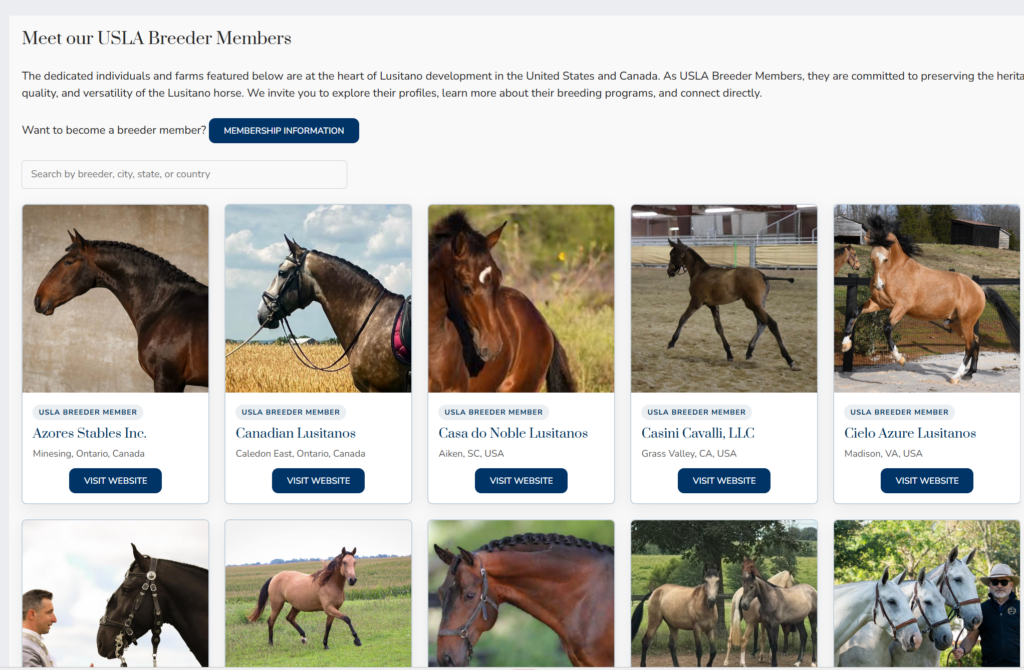 USLA Breeder Member Directory
